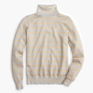 J. Crew Sparkle Stripe Turtleneck Sweater